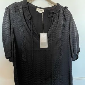 Zadig & Voltaire short sleeve blouse with split neck front